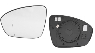Geam oglinda exterioara cu suport fixare Renault Megane, 03.2016-; Talisman, 01.2016-, Stanga, incalzita; geam asferic; cromat