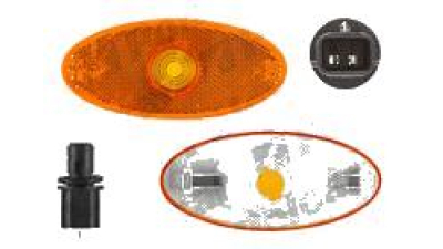 Lampa semnalizare Opel Movano, 01.2010-, fata/spate, Stanga = Dreapta, W5W; portocaliu; cu suport becuri, TYC