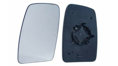 Geam oglinda exterioara cu suport fixare Opel Movano, 01.2010-, Renault Master, 01.2010-10.2014, Master, 06.2014-, Nissan Nv400, 11.2010-, Stanga, geam convex; cromat; superior, diametru fixare 8.5 cm