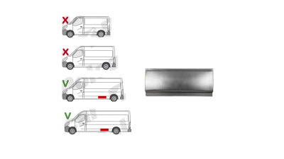 Panou lateral Opel Movano, 01.2010-, Stanga, Aftermarket