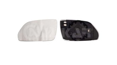 Geam oglinda stanga asferica Alkar 6411111 Skoda Octavia (1Z) 2004-2008, VW Polo (9N3) 04.2005-08.2009, cu incalzire