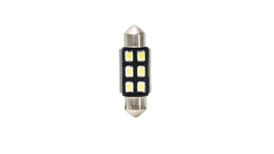 Set 2 becuri auto cu Led Sofit T11X36mm,Canbus, C10W Alb 6 leduri 12V-15V, sofit 8.5