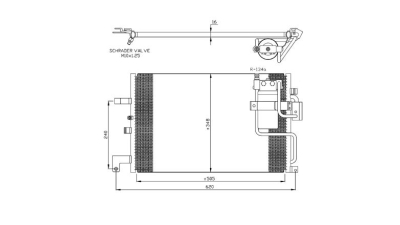 Condensator climatizare Saab 9-3, 02.1998-09.2002, motor 2.0 T, 110kw/113kw/136 kw/147 kw/151 kw benzina, cutie manuala/automata, full aluminiu brazat, 550 (515)x350x16 mm, fara filtru uscator