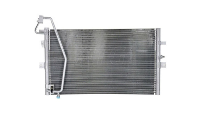 Condensator climatizare Saab 9-5, 01.2002-12.2006, motor 2.0 T, 136 kw/141 kw; 2.3 T, 136 kw/184kw benzina, cutie manuala/automata, full aluminiu brazat, 640 (590)x365x20 mm, fara filtru uscator