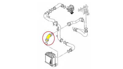 Furtun intercooler, supraalimentare Audi A3 1996-2003; Seat Leon 1999-2005, Toledo 1999-2005; Skoda Octavia 1996-2010; Vw Bora 1998-2005, Golf Iv 1997-2003, cauciuc, BestAutoVest 6722PT-3