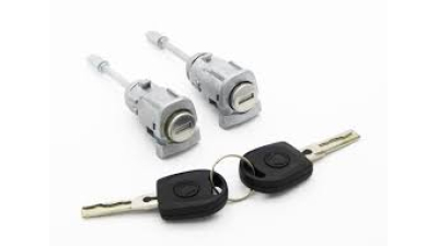 Set yale inchidere Seat Ibiza/Cordoba (6l), 02.2002-04.2008, cu 2 butuci blocare usa, usa fata partea stanga/dreapta, 6L3837167;
