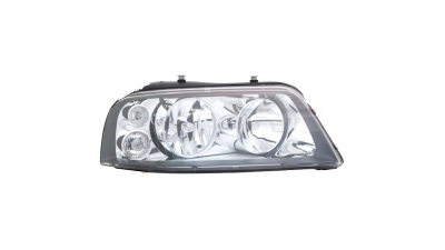 Far VW Sharan 7M, 04.2000-04.2010; Seat Alhambra, 02.2001-06.2010, partea Dreapta, electric, tip bec H1+H7, rama neagra, cu motoras, Depo