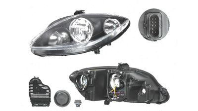 Far Seat Toledo (5p2), 10.2004-03.2009; Leon (1p1), 06.2005-03.2009; Altea (5p1/5p5), 03.2004-03.2009, fata, Stanga, H1+H7+PY21W+W5W; electric; cu motor, TYC