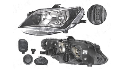 Far Seat Ibiza (6j), 04.2012-, fata, Stanga, H7+H7+PY21W+W5W; electric; fara motoras, DEPO