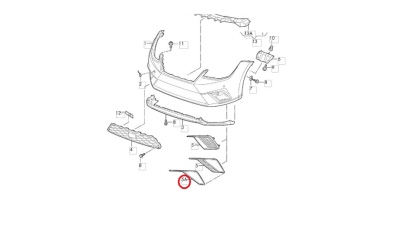 Grila bara Seat Ibiza, 10.2017-, Fata, partea Dreapta, cu locas proiectoare; grunduit, Aftermarket