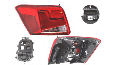 Stop spate lampa Seat Arona, 09.2017-, spate, Stanga, partea exterioara; P21W+PY21W; cu suport becuri, AL (Automotive Lighting)