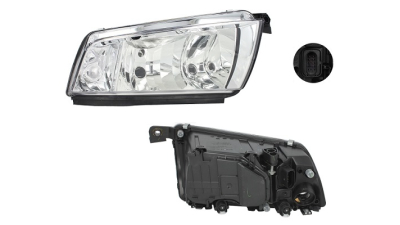 Far Skoda Fabia (6Y), 04.2000-03.2007, partea Stanga, tip bec H3+H7; electric; insertie crom; fara motoras, DEPO