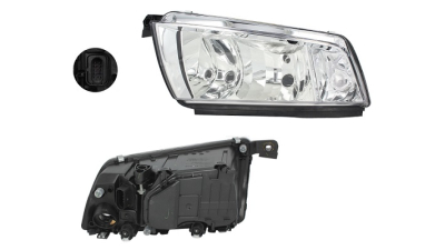 Far Skoda Fabia (6Y), 04.2000-03.2007, partea dreapta, tip bec H3+H7; electric; insertie crom; fara motoras, DEPO