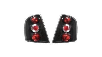 Set stopuri spate tuning lampa Skoda Fabia Hatchback 04.2000-03.2007 BestAutoVest partea Dreapta+Stanga, transparent-negru, cu suport becuri