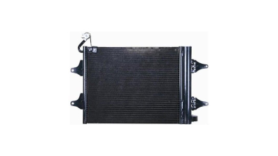 Condensator climatizare VW Polo (9N), 2002-11.2009, motor 1.2; 1.4, 1.6 benzina, cutie manuala/automata, full aluminiu brazat, 510 (465)x360 (340)x16 mm, cu uscator si filtru integrat