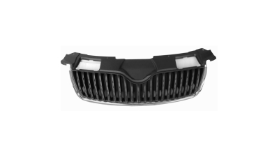 Grila radiator, masca fata Skoda Fabia 2 5j 03.2007-04.2010, Roomster/Praktik 2006-2010, parte montare centrala, neagra, 691505-2, Aftermarket