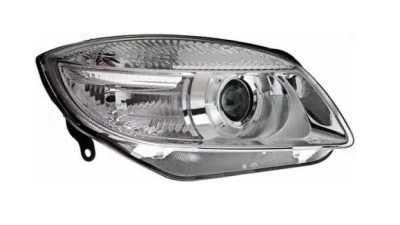Far Skoda Fabia (5j), 03.2007-04.2010; Roomster/Praktik (5j), 07.2006-04.2010, fata, Dreapta, lense; H7; electric; cu motor, HELLA