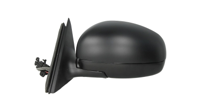 Oglinda usa exterioara Skoda Fabia (5j), 03.2007-03.2015, partea Stanga, ajustarea prin cablu; carcasa neagra; sticla asferica; geam cromat, Aftermarket