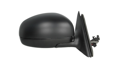 Oglinda usa exterioara Skoda Fabia (5j), 03.2007-03.2015, partea Dreapta, ajustarea prin cablu; carcasa neagra; sticla convexa; geam cromat, Aftermarket