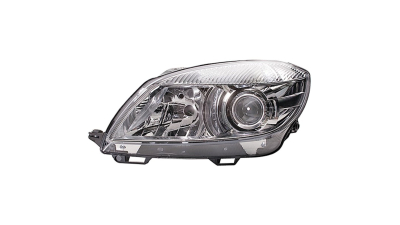 Far Skoda Fabia (5J), 04.2010-03.2015, Roomster/Praktik (5J2) 04.2010-, partea Dreapta, electric, tip bec H7+H7, cu motoras, cu lumini pentru curbe, Hella