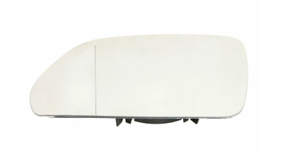 Geam oglinda exterioara cu suport fixare Skoda Octavia Ii/Tour 2 (1z3/1z5), 06.2004-2008, Polo (9n3), 04.2005-08.2009, partea Stanga, sticla asferica; geam cromat, Aftermarket