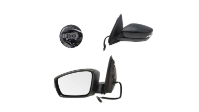 Oglinda exterioara Skoda Fabia, 12.2014-; Fabia, 07.2018-, Stanga, reglare electrica; carcasa neagra; incalzita; geam convex; cromat; 6 pini; cu semnalizare, View Max
