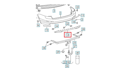 Spoiler bara spate Skoda Octavia 3 (5e), 01.2013-05.2017, Liftback, Spate, cu gaura pentru bara remorcare; cu gauri pentru senzori de parcare, Aftermarket