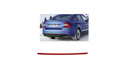 Element reflectorizant catadioptru Skoda Octavia 3 (5e), 03.2017-09.2020,  model RS; partea Centrala, Spate, rosu-fumuriu, OE, 5E0945104B , 5E0945104A