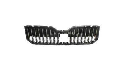 Grila masca fata Skoda Superb (3v), 05.2015-, fata, cu active cruise control, negru/negru; fara rama; cu gauri