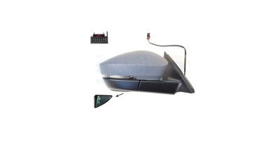 Oglinda usa SKODA KODIAQ, 10.2016-, partea Dreapta, View Max, reglare electrica; carcasa grunduita; incalzit; sticla convexa; geam cromat; 16 gauri / 6 pini; cu lampa indicatoare LED