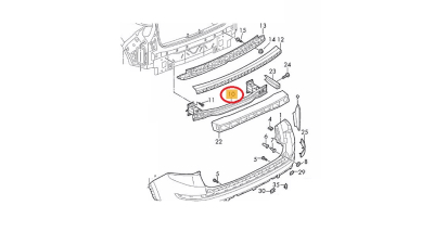 Intaritura a barei de protectie Skoda Kodiaq, 10.2016-, Spate, Aftermarket