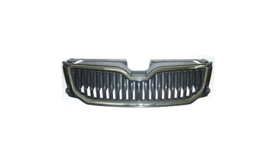 Grila radiator, masca fata Skoda Octavia (5e), 01.2013-05.2017, parte montare centrala, complet, crom/negru, cu ornament cromat, 69C105-3, Aftermarket 5E0853651