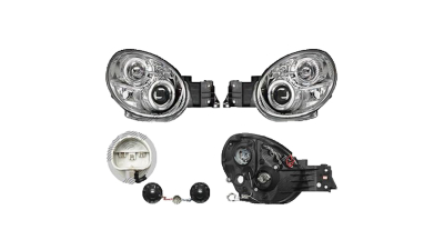 Set faruri Subaru Impreza (Gd/Gg), 01.2001-12.2002, partea Stanga+Dreapta, Tuning, Fata, tip bec H1+H1; manual; transparent, argintiu; tuning; Omologare: SAE, Taiwan