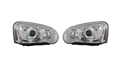 Set faruri tuning SUBARU IMPREZA (GD/GG), 01.2003-10.2005, partea stanga+dreapta, Taiwan, cu lampa de parcare LED; H1+H11+LED; manual; cromat, transparent; Omologare: SAE; halogen