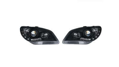 Set faruri tuning SUBARU IMPREZA (GD/GG), 10.2005-09.2007, Taiwan, partea stanga+dreapta, pozitie pe LED;tip bec H1+H1; manual; negru, transparent; Omologare: SAE;