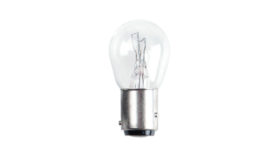 Bec auto cu DUBLU FILAMENT Carpoint 12V BAZ15D S25 21/4W clar, 1 buc.