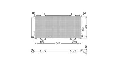 Condensator climatizare Subaru Outback, 09.2014-, motor 2.5, 129 kw benzina, cutie manuala/automata, full aluminiu brazat, 644 (620)x318 (293)x12 mm, cu uscator si filtru integrat