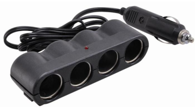 Priza auto multipla Automax cu 4 iesiri de 12V 1A cu led, max.100W , cablu de 90 cm 