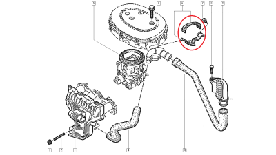 Clema fixare furtun Turbo Renault R19, Megane, Kangoo, curea fixare originala 7700271915