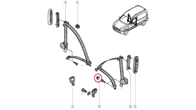 Capac bolt centura siguranta Renault Kangoo, original 7700308992