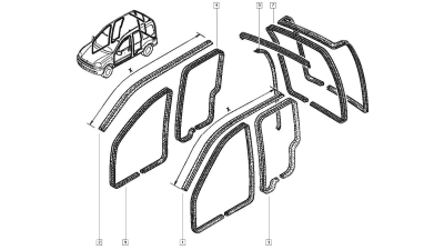 Cheder pavilion OE Renault Kangoo Dreapta , original 7700400249