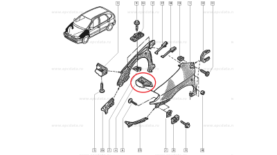 Suport aripa Renault Scenic partea stanga , Original 7700412155