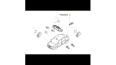Contact portbagaj Dacia Logan 2004-2012, SANDERO 2008-2012, Renault Twingo, Scenic 1 , intrerupator capota spate original 7700429418