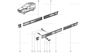 Bandou usa Spate Stanga Renault Express , bandou lateral parte stanga 