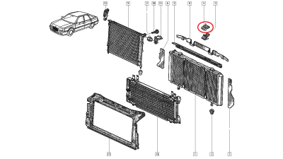Tampon radiator apa Renault R21, Original Renault 7700770982