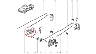 Maner deschidere usa interior Renault R19, partea dreapta, clapeta usa originala 7700784987