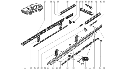 Agrafa Renault R21 Nevada pentru Bandou lateral Spate