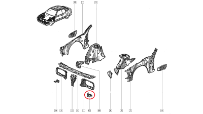 Suport far Renault R19 , placa fixare partea stanga originala 7700811281