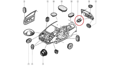Tampon cauciuc capota motor, haion Renault Twingo, opritor original 7700827314