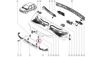 Clips fixare grila Renault Clio 1, Agrafa originala Renault 7700832949